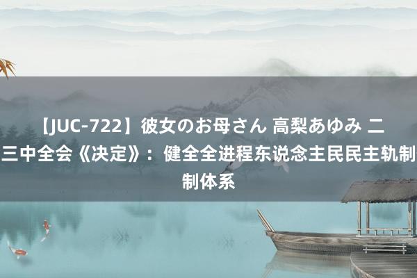 【JUC-722】彼女のお母さん 高梨あゆみ 二十届三中全会《决定》：健全全进程东说念主民民主轨制体系