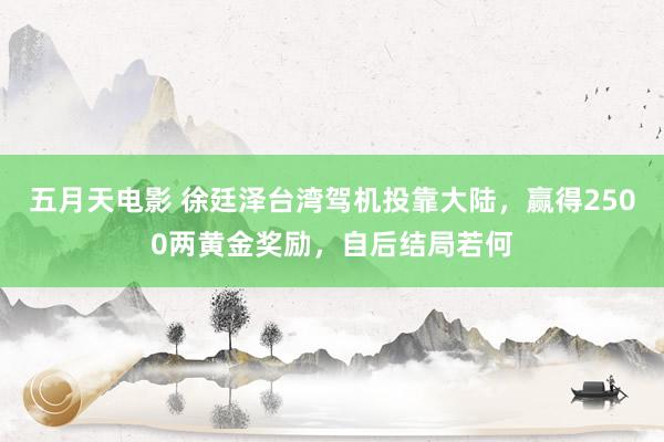 五月天电影 徐廷泽台湾驾机投靠大陆，赢得2500两黄金奖励，自后结局若何