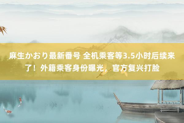 麻生かおり最新番号 全机乘客等3.5小时后续来了！外籍乘客身份曝光，官方复兴打脸