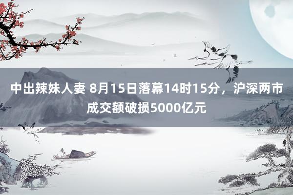 中出辣妹人妻 8月15日落幕14时15分，沪深两市成交额破损5000亿元