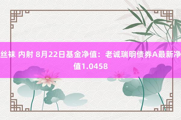 丝袜 内射 8月22日基金净值：老诚瑞明债券A最新净值1.0458