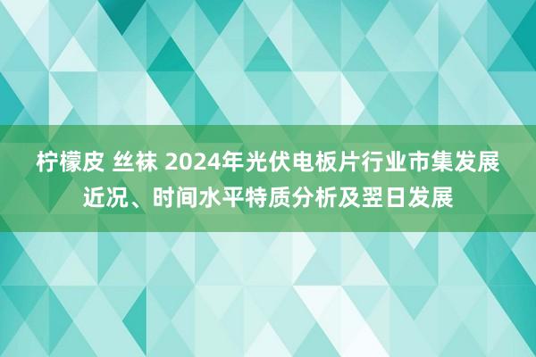 柠檬皮 丝袜 2024年光伏电板片行业市集发展近况、时间水平特质分析及翌日发展