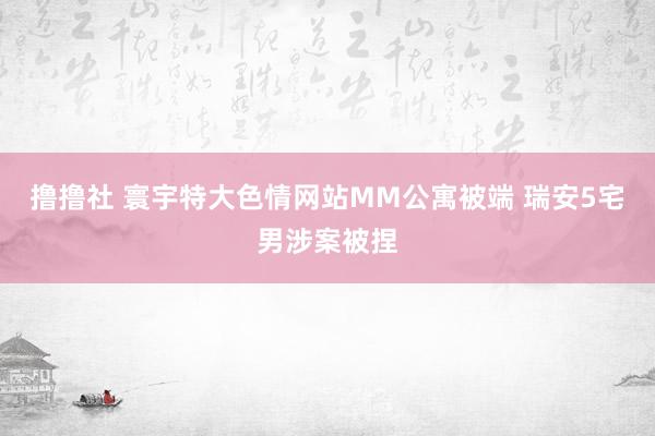 撸撸社 寰宇特大色情网站MM公寓被端 瑞安5宅男涉案被捏