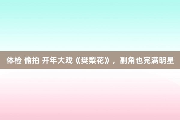 体检 偷拍 开年大戏《樊梨花》，副角也完满明星