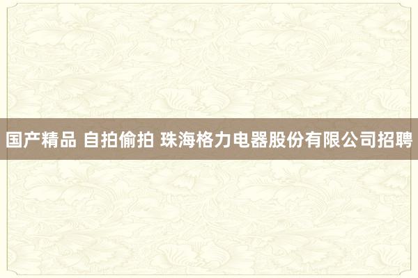 国产精品 自拍偷拍 珠海格力电器股份有限公司招聘